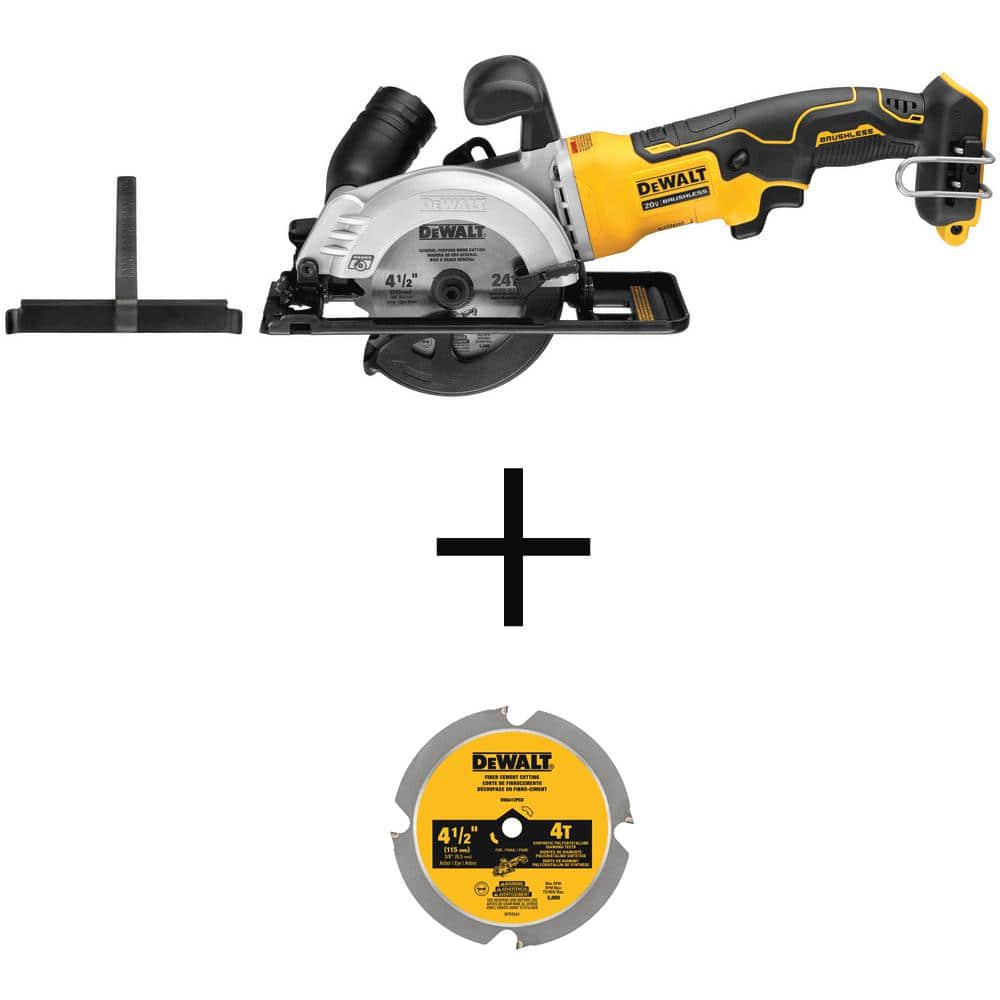 ATOMIC 20V MAX Cordless Brushless 4-1/2 in. Circular Saw (Tool Only) with 4-1/2 in. 4-Tooth Fiber Cement Saw Blade price history on PriceWatchPro