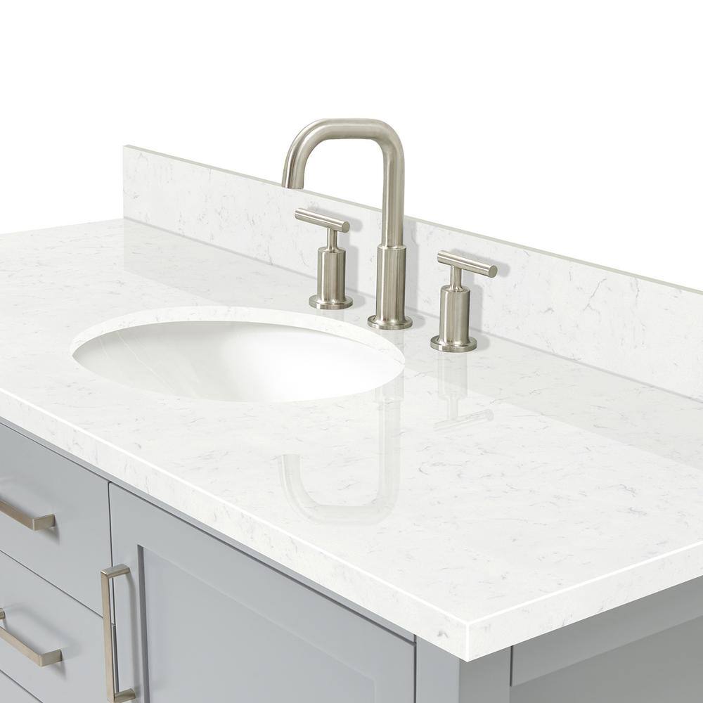 Bayhill 54'' Gray Wood Single Vanity with Quartz Top