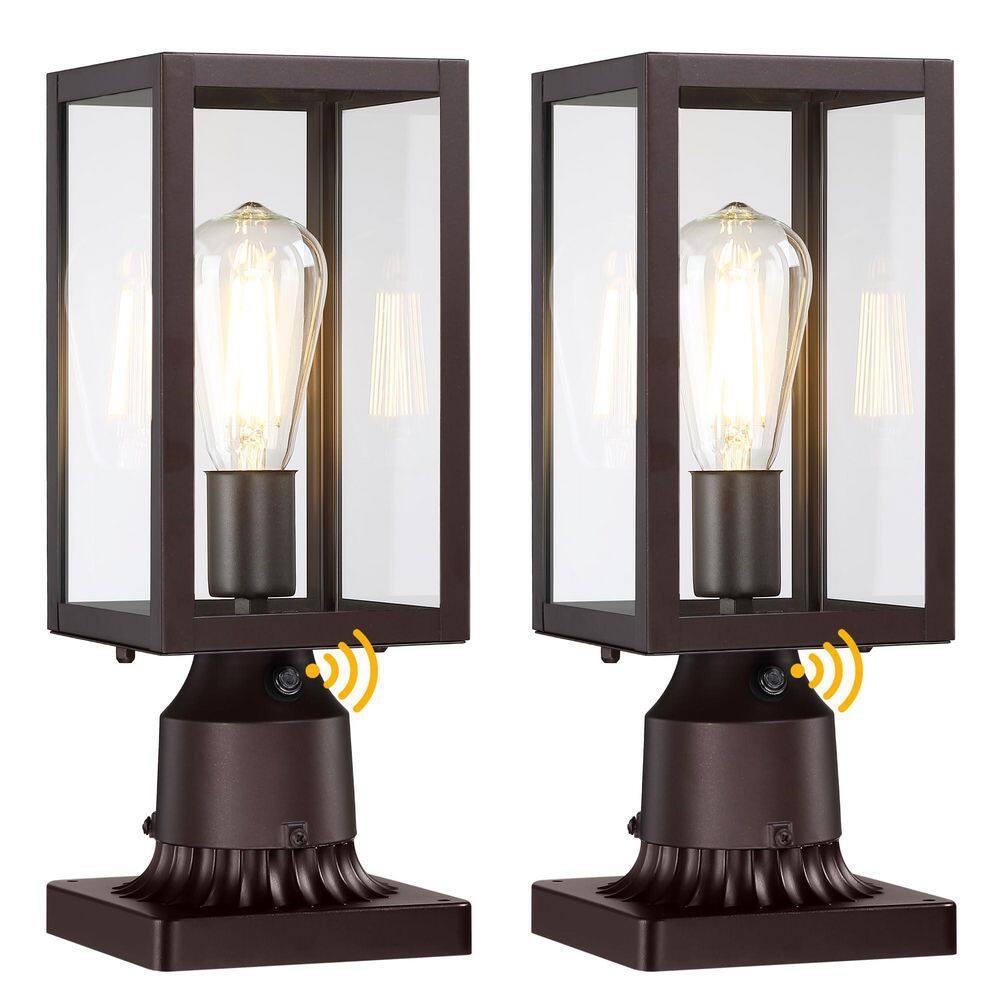 2-Light Black Metal Hardwired Outdoor Waterproof Post Light with Clear Glass(No bulb included) price history on PriceWatchPro
