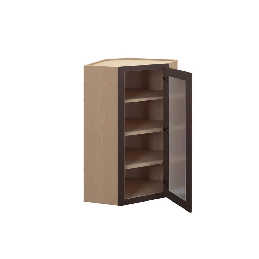 Jamestown Recessed 27 in. W x 42 in. H x 15 in. D in Espresso Plywood Assembled Frosted Glass Wall Corner Diagonal price history on PriceWatchPro
