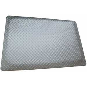 Diamond Plate Anti-fatigue Mat Gray 2 ft. x 12 ft. x 15/16 in. Commercial Mat