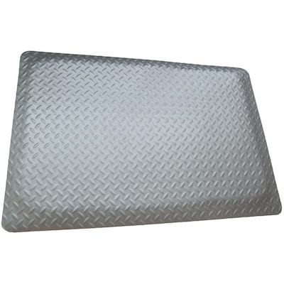 Diamond Plate Anti-fatigue Mat Gray 2 ft. x 8 ft. x 9/16 in. Commercial Mat