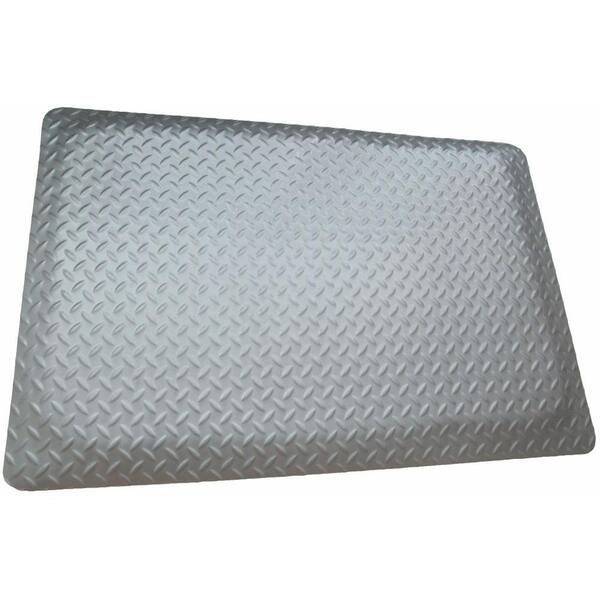 Rhino Anti-Fatigue Mats Diamond Plate Anti-fatigue Mat Gray RHI-NO SLIP 3 ft. x 9 ft. x 9/16 in. Commercial Mat