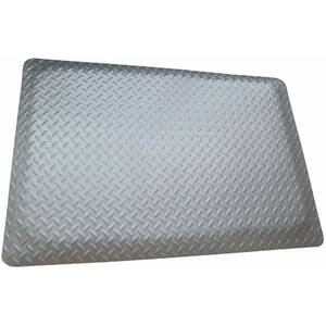 Diamond Plate Anti-fatigue Mat RHI-NO SLIP Gray 4 ft. x 7 ft. x 9/16 in. Commercial Mat