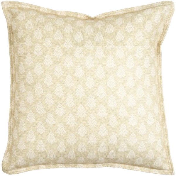 Gardner Beige Woven Down Fill 20 in. x 20 in. Decorative Pillow