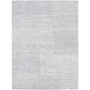 Galey Alix x Livabliss Architect III Modern Geometric Area Rug, 6'7 in. x 9' (7' x 9'), Gray/Black