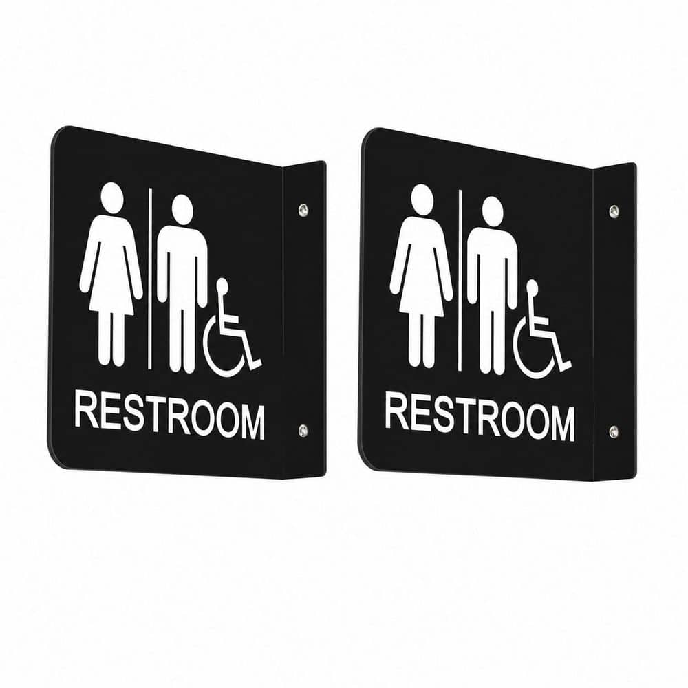 2 Pack 6 in. Square Acrylic Bathroom Restroom Sign Indoor Outdoor Wall Mount Toilet Door Decor Handicap Men Women price history on PriceWatchPro