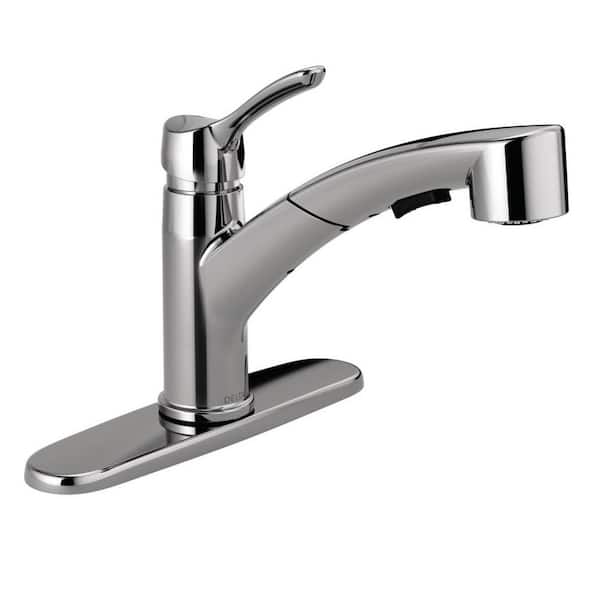 Delta Collins Single-Handle Pull-Out Sprayer Kitchen Faucet in Chrome