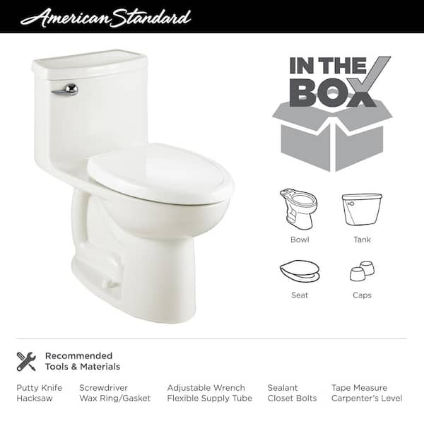 American Standard Compact Cadet 3 Flowise Tall Height 1 Piece 1 28 Gpf Single Flush Elongated Toilet In White Seat Included 2403 128 0 The Home Depot