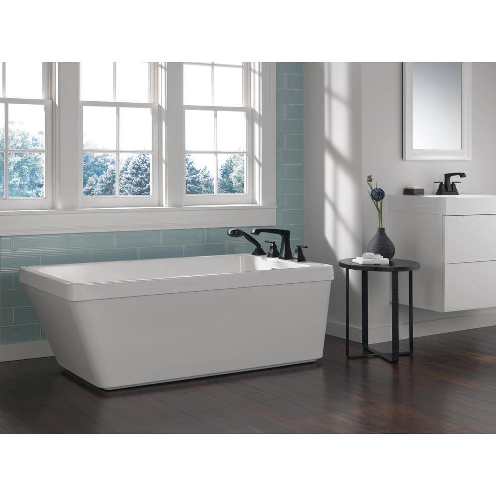 Matte Black Modern Centerset Bathroom Faucet with Drain Assembly