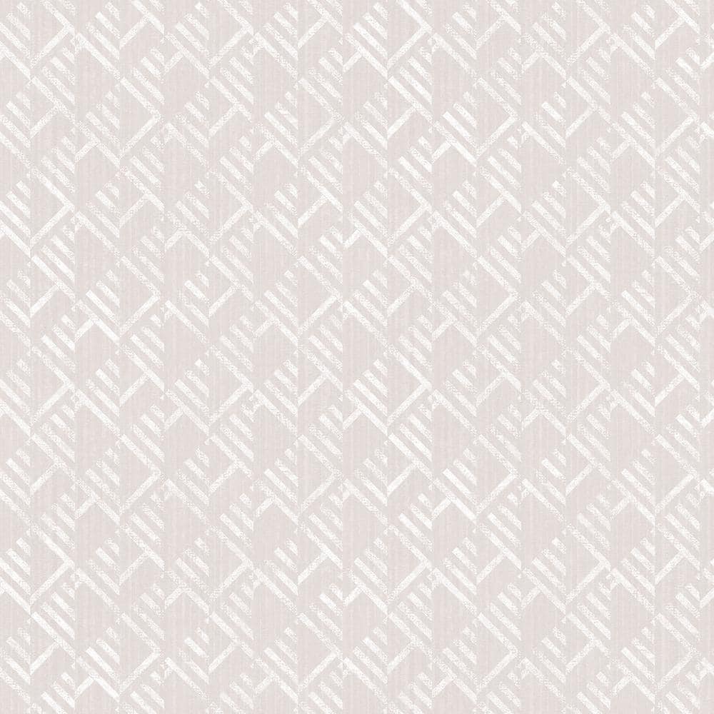 TexStyle Collection Warm Neutrals Geometric Block Flock Stripe Satin Finish