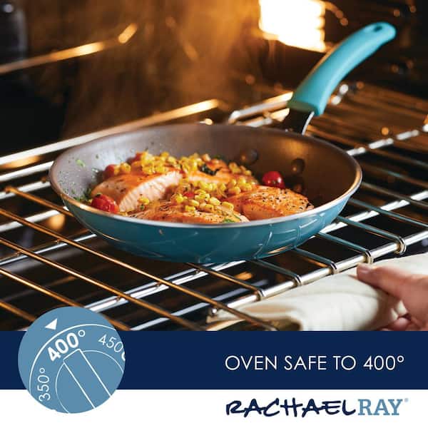 Rachael Ray Cook + Create 10-Piece Agave Blue Aluminum Nonstick Cookware Set  with Lids 14748 - The Home Depot