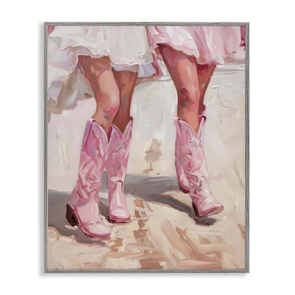 Coastal Cowgirls Stepping by LSR Design Studio Gray Framed People Giclee Art Print 20 in. x 16 in.