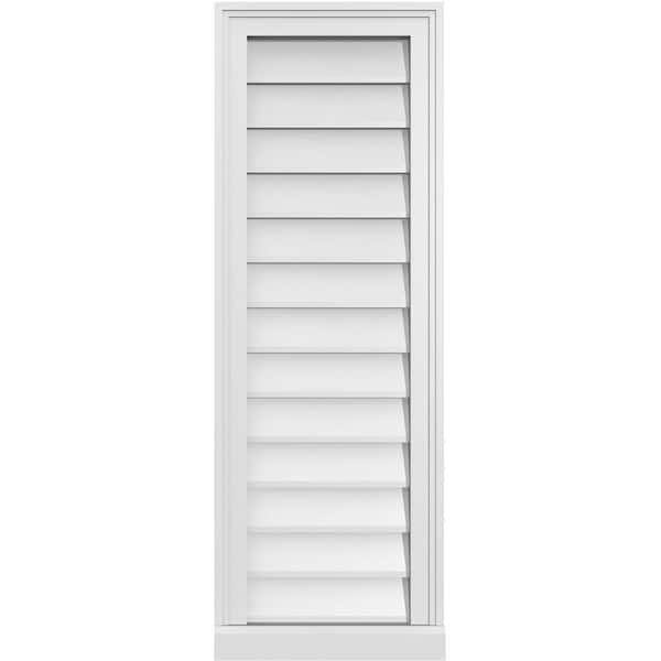Ekena Millwork 14 in. x 40 in. Vertical Surface Mount PVC Gable Vent: Decorative with Brickmould Sill Frame