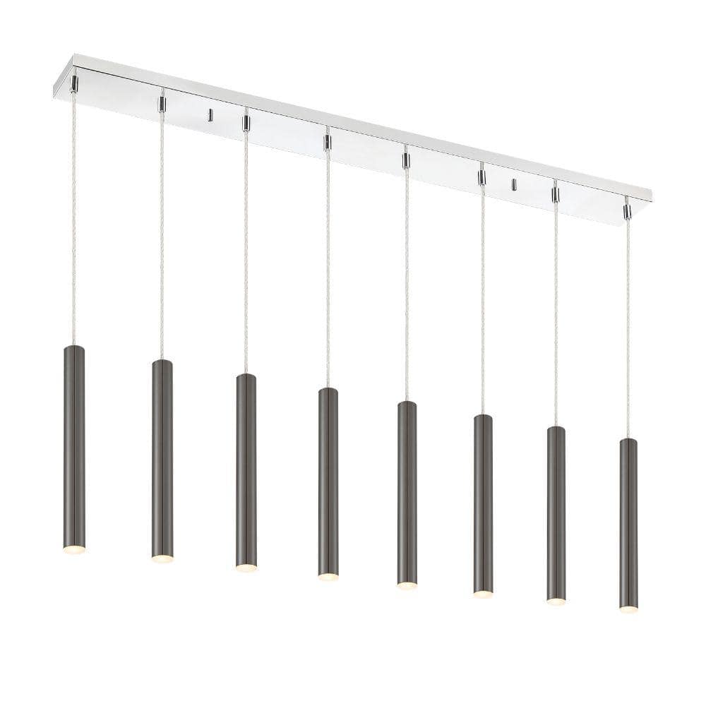 Forest 5-Watt 8-Light Integrated LED Chrome Shaded Chandelier with Pearl Bl