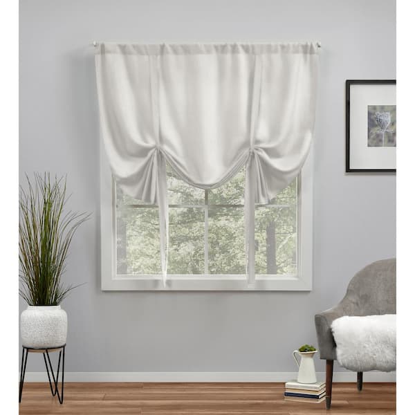 Exclusive Home Sateen Vanilla Solid Room Darkening 52 In. W X 63 In. L Rod  Pocket Tie Up Shade Yb013623Dseha1 A236 - The Home Depot