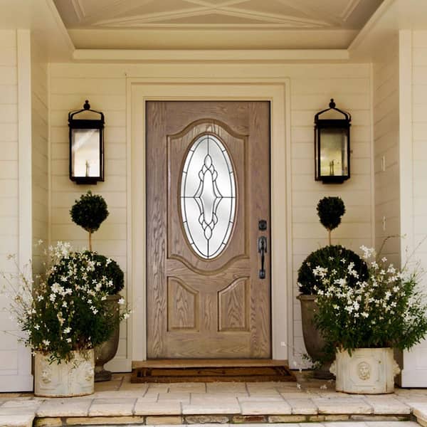 MP Doors 36 in. x 80 in. Andaman Medium Oak Left-Hand Inswing 3/4