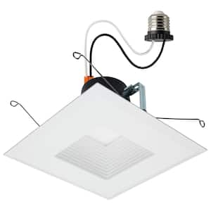 6 in. Adjustable CCT Canless Remodel IC Rated Dimmable Indoor Integrated LED Recessed Light Trim