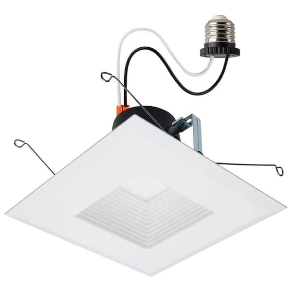SATCO 6 in. Adjustable CCT Canless Remodel IC Rated Dimmable Indoor Integrated LED Recessed Light Trim