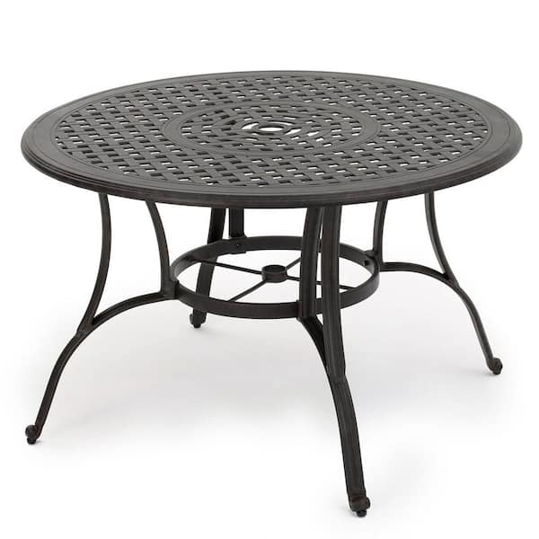 Anky Bronze Round Aluminum 29 in. H Outdoor Dining Table