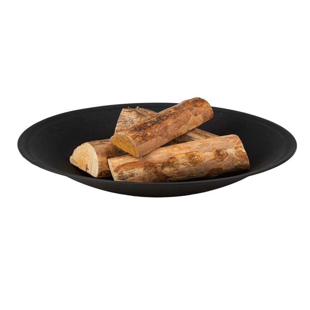Black Round Metal Fire Pit Bowl for Wood Burning, 24 Inches