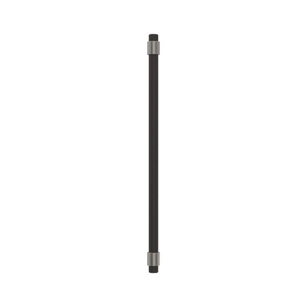 Matte Black and Satin Nickel Modern Bar Pull with Mounting Hardware