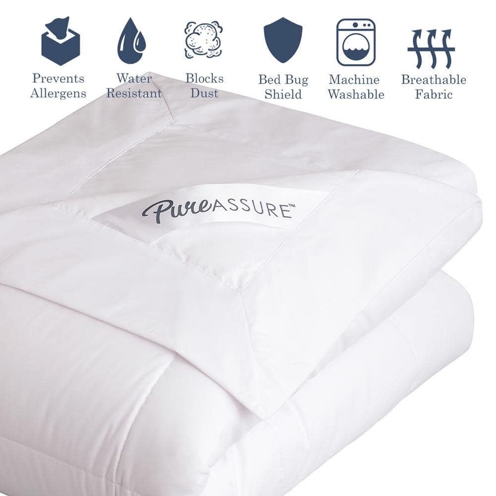 White Twin Cotton Allergen Barrier Blanket