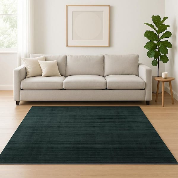 8 ft. x 10 ft. Charcoal And Black Abstract Hand Woven Area Rug