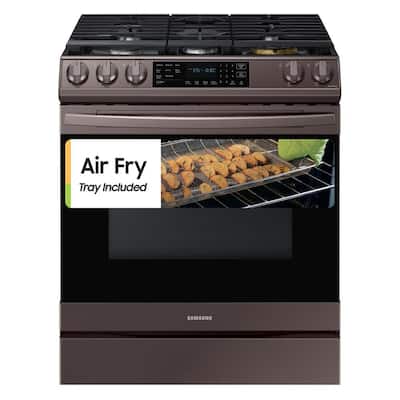 30 in. 6.0 cu. ft. Slide-In Gas Range with Air Fry and Fan Convection in Fingerprint Resistant Tuscan Stainless Steel