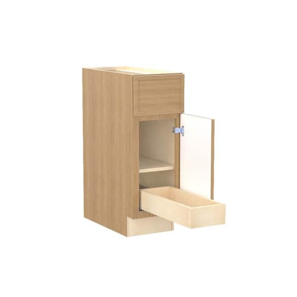 Home Decorators Collection Franklin 12 in. W x 24 in. D x 34.5 in. H Assembled Plywood Base Kitchen Cabinet in Vanguard Oak with 1ROT Soft Close RH