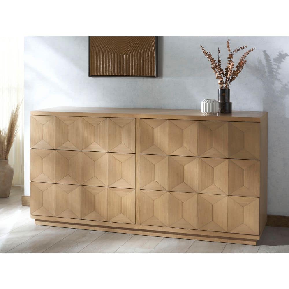 Deziree Natural 6 drawer 70.9 in. Wide Dresser price history on PriceWatchPro
