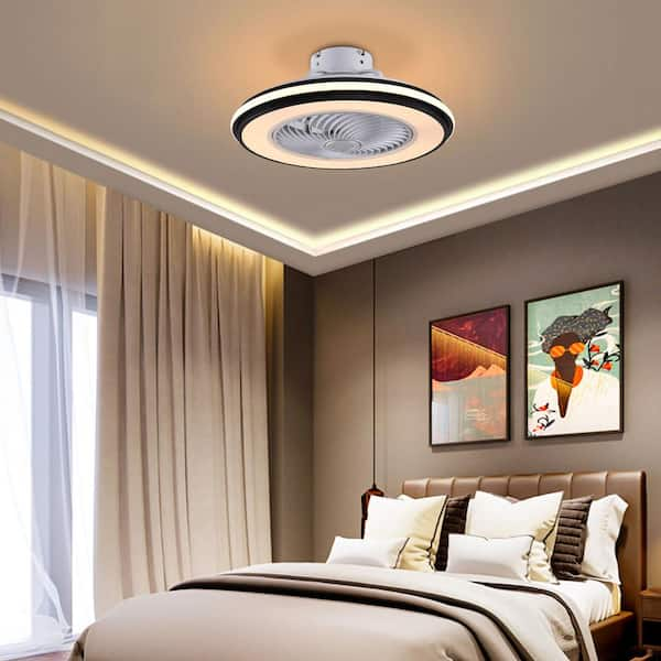 21.7 Round Ceiling Fan Lamp LED Chandelier Light Modern Remote Control  BedRoom