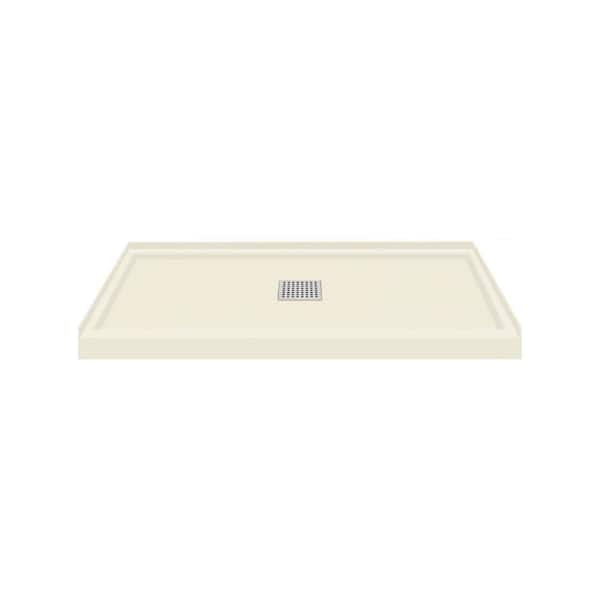 Transolid Linear 36 in. L x 48 in. W Alcove Shower Pan Base with Center Drain in Cameo