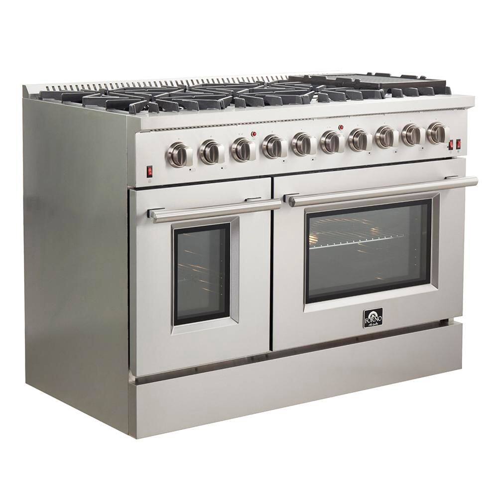 Galiano 48-inch Stainless Steel Dual-Fuel Range with Griddle