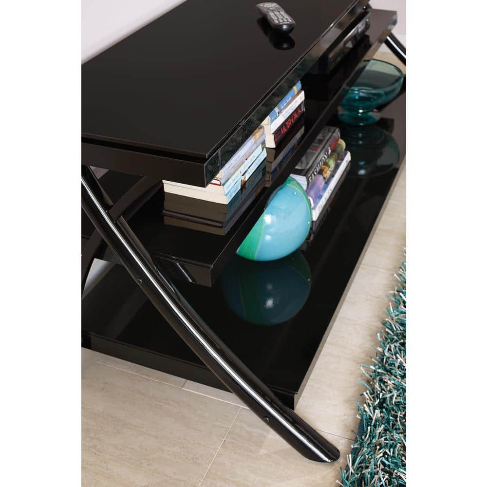 Lucio 65'' Black Metal and Glass Media Console