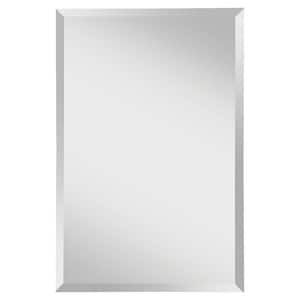 Infinity 24 in. W x 36 in. H Frameless Rectangle Glass Wall Decor Mirror with Beveled Edge and Dual Mounting Hooks