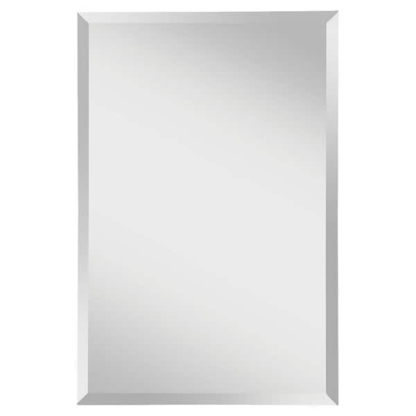 Generation Lighting Infinity 24 in. W x 36 in. H Frameless Rectangle Glass Wall Decor Mirror with Beveled Edge and Dual Mounting Hooks