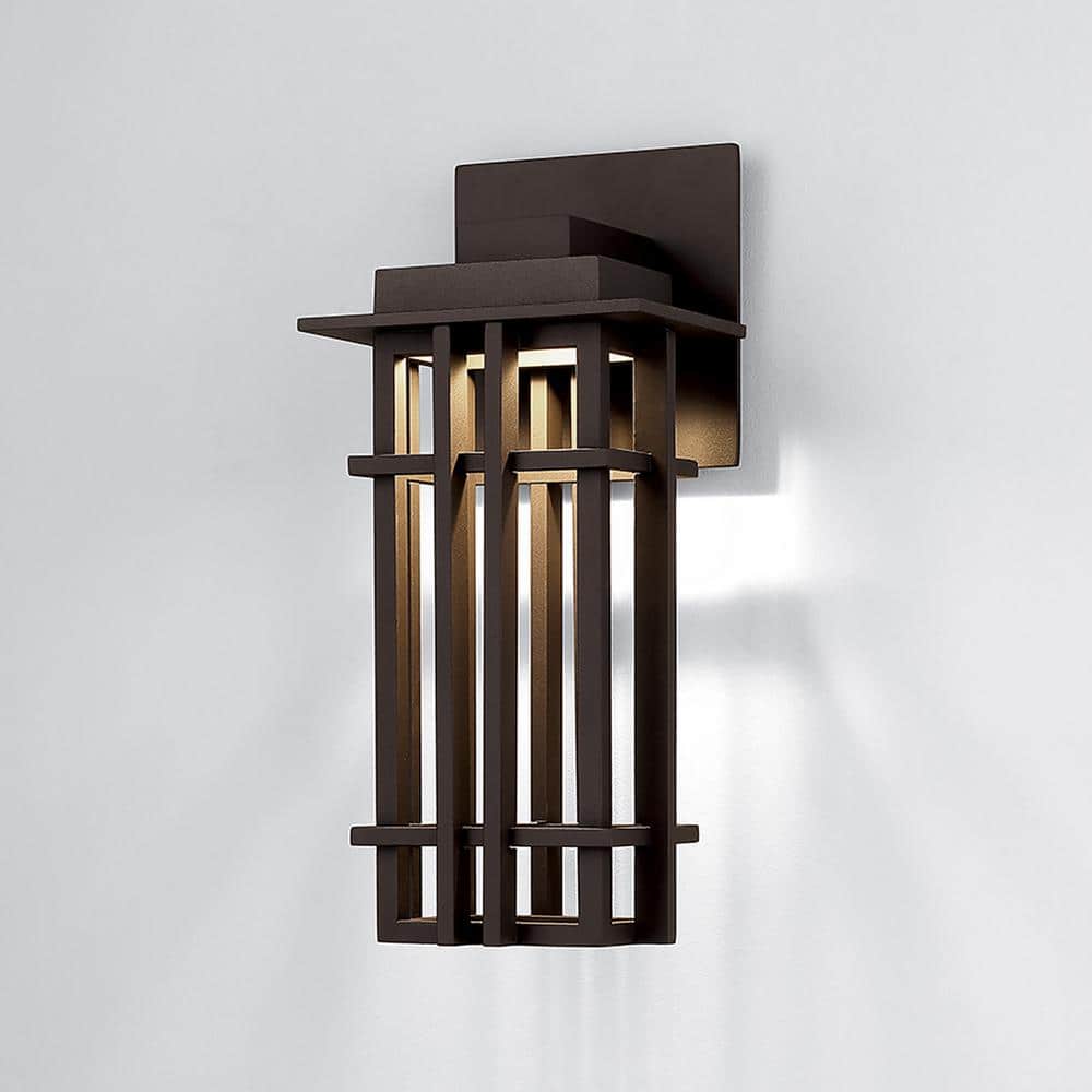 Nest 16 in. Bronze Integrated LED Outdoor Lantern Wall Sconce, 3000K price history on PriceWatchPro