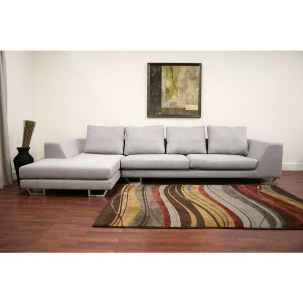 Baxton Studio Metropolitan 2-Piece Gray Twill Sectional