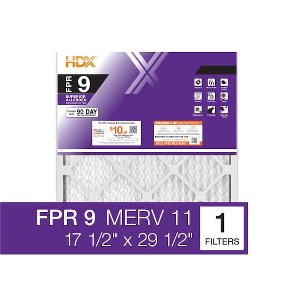 17.5 in. x 29.5 in. x 1 in. Superior Allergen Pleated Air Filter FPR-9, MERV-12