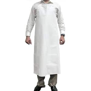Waterproof and Oilproof Vinyl Bib Apron, Large, White