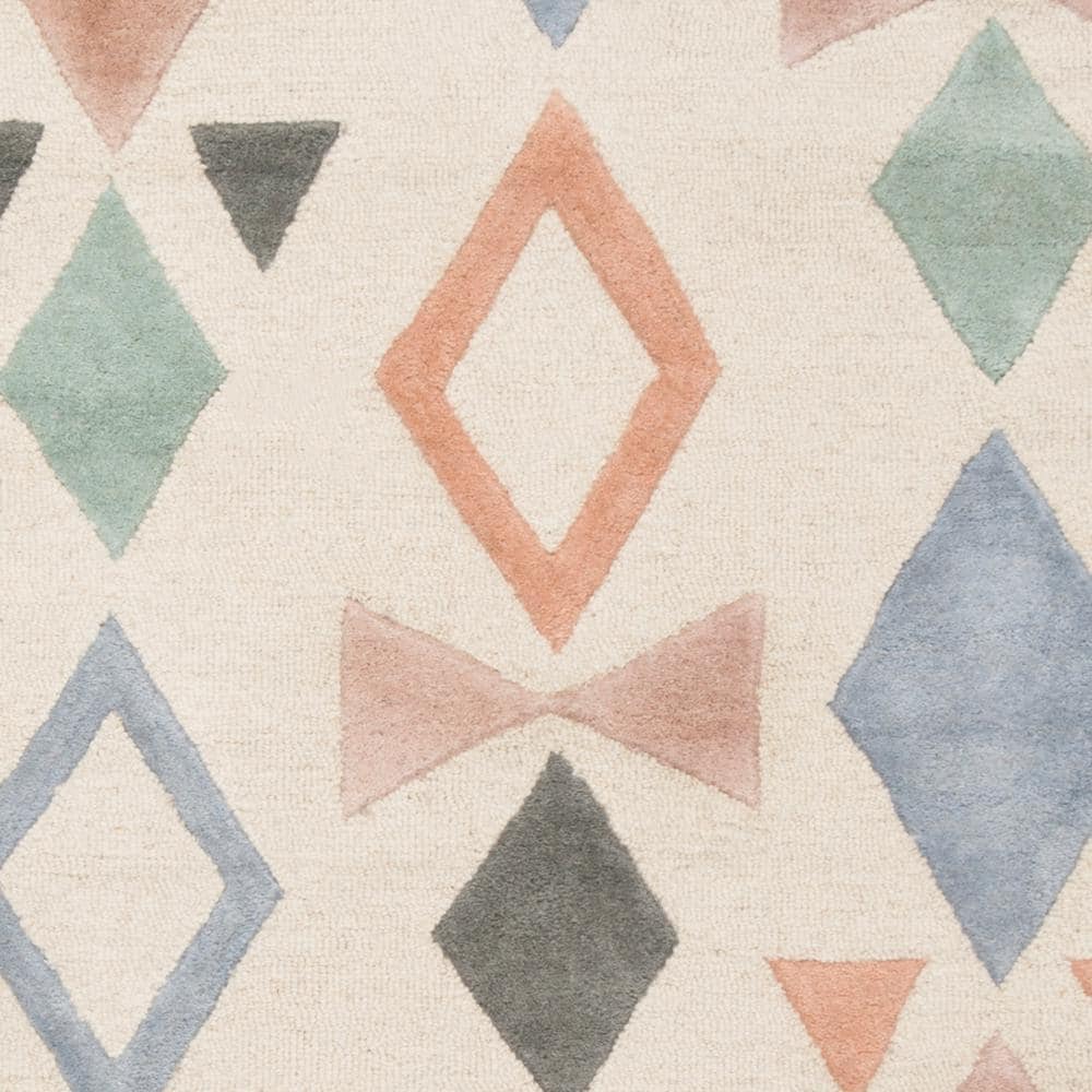 Handmade Ivory Wool Tufted Kids Playroom Rug 5' x 7'
