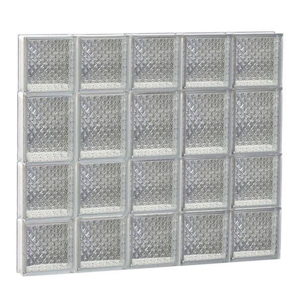 Clearly Secure 28.75 in. x 25 in. x 3.125 in. Frameless Diamond Pattern Non-Vented Glass Block Window