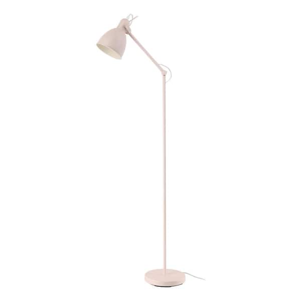 Eglo Priddy 9.06 in. W x 53.82 in. H 1-Light Apricott Standard Floor Lamp for Living Room with Metal Dome Shade