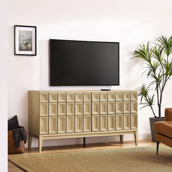 Samos 62 in. Retro Modern MDF Sideboard with Storage in Hickory