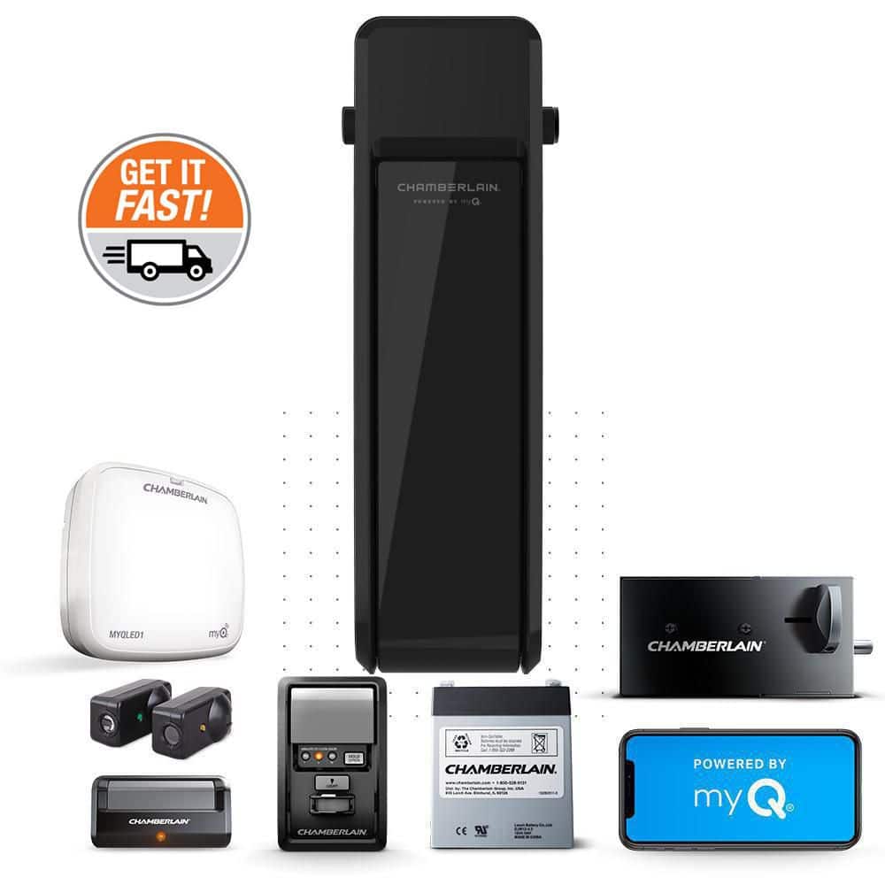 Chamberlain Wall Mount Drive Ultra-Quiet Smart Garage Door Opener with Battery Backup and WiFi Connection