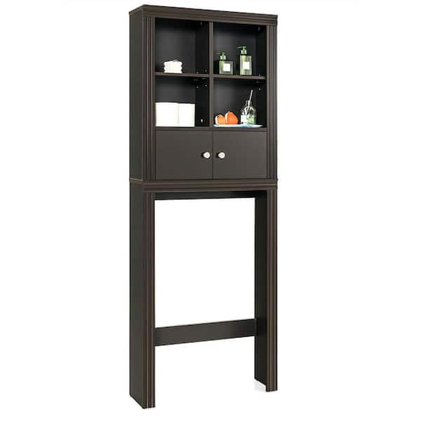 Gymax 24 in. W x 65 in. H x 8 in. D Brown OvertheToilet Storage Rack