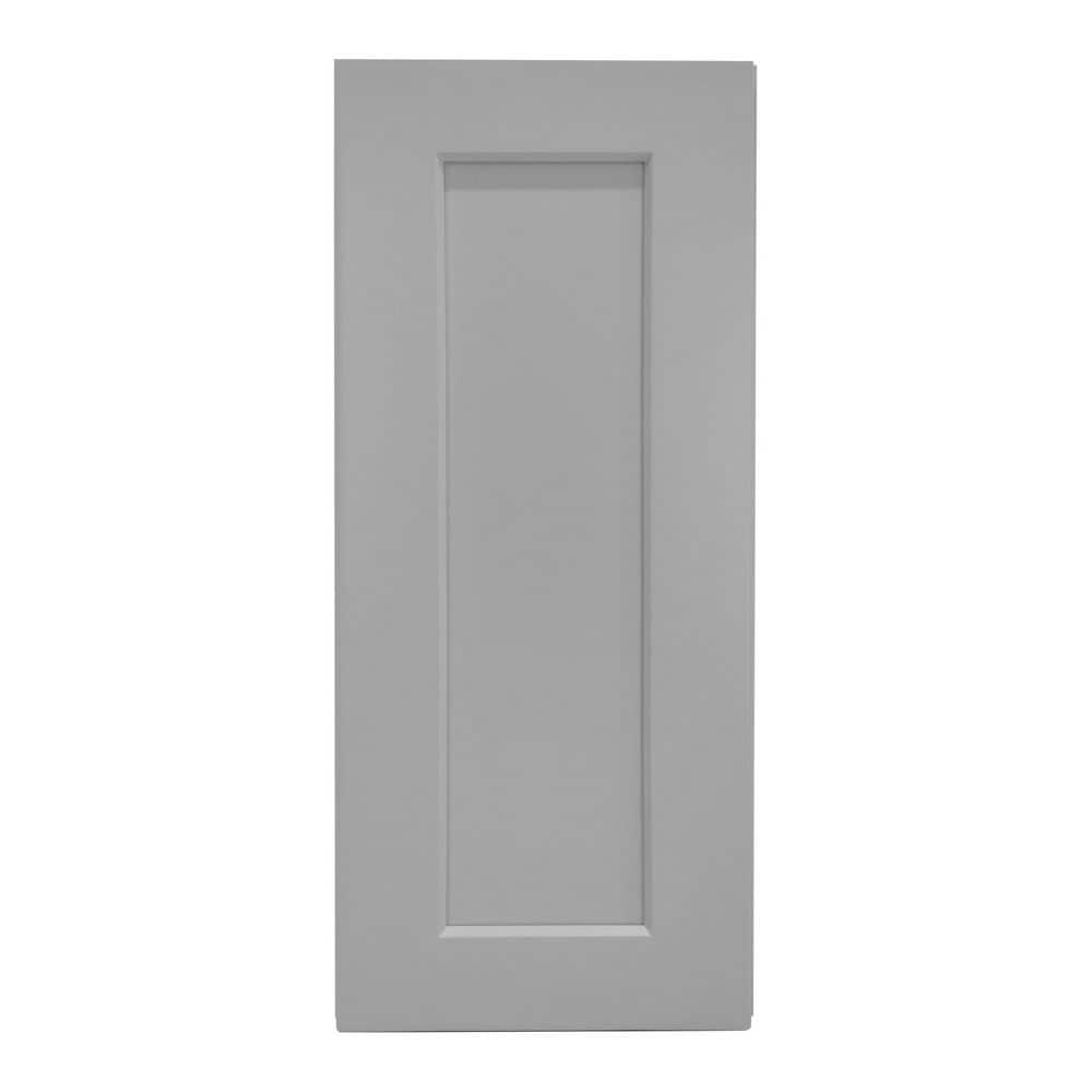 Wood 12 in. W x 15 in. D x 36 in. H Bathroom Storage Wall Cabinet in Gray with 1 Door and 2 Shelves