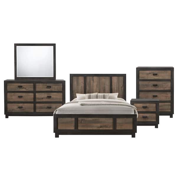 5 Piece Queen Panel Bed Set