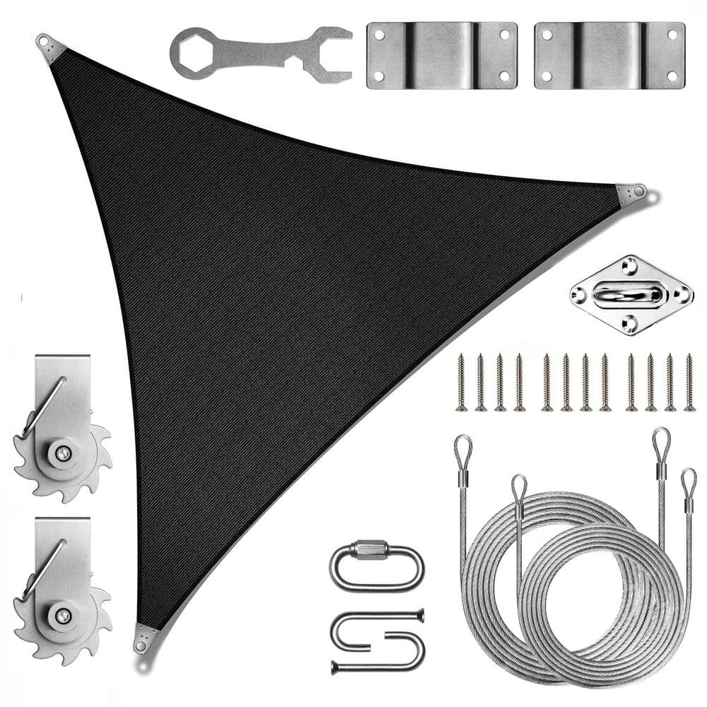 AMGO Super Ring 20 ft. x 20 ft. x20ft. Triangle Sun Shade Sail